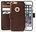 Compatible with iPhone 6S Wallet case, iPhone 6 Wallet Case, Durable and Slim, Lightweight with Classic Design & Ultra-Strong Magnetic Closure, Faux Leather, Dark Brown, for Apple iPhone 6s/6