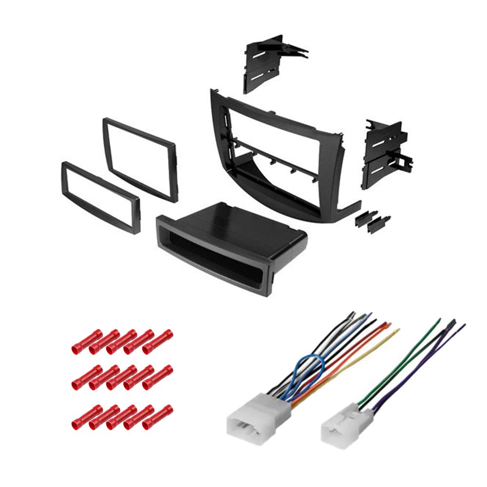 CACHÉ KIT599 Bundle with Car Stereo Installation Kit for 2006 – 2012 Toyota Rav4 – in Dash Mounting Kit, Harness for Single or Double Din Radio Receiver (3 Item)