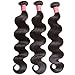Dinoce Compatible with Longqi Hair Peruvian Body Wave 3 Bundles 100% Unprocessed Virgin Remy Human Hair Weave Body Wavy 300g Natural Color (16 18 20 Inch)