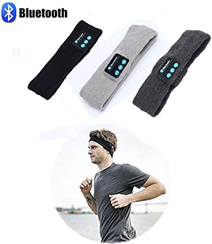 Beles Unisex Bluetooth Music Headband V4.1 Wireless Bluetooth Sports Headband Sweatband Headphones Headset Earbuds With Stereo Speakers Mic Free Talking Christmas Gift