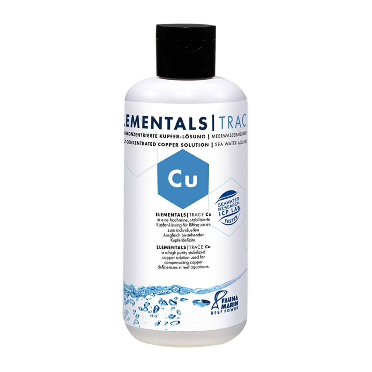 Fauna Marin Elementals Trace Cu 250 ml Highly Concentrated Copper Solution for Saltwater Aquariums