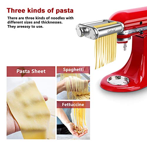 Galifode 3 in 1 Stainless Steel Pasta Maker Attachment for Kitchenaid