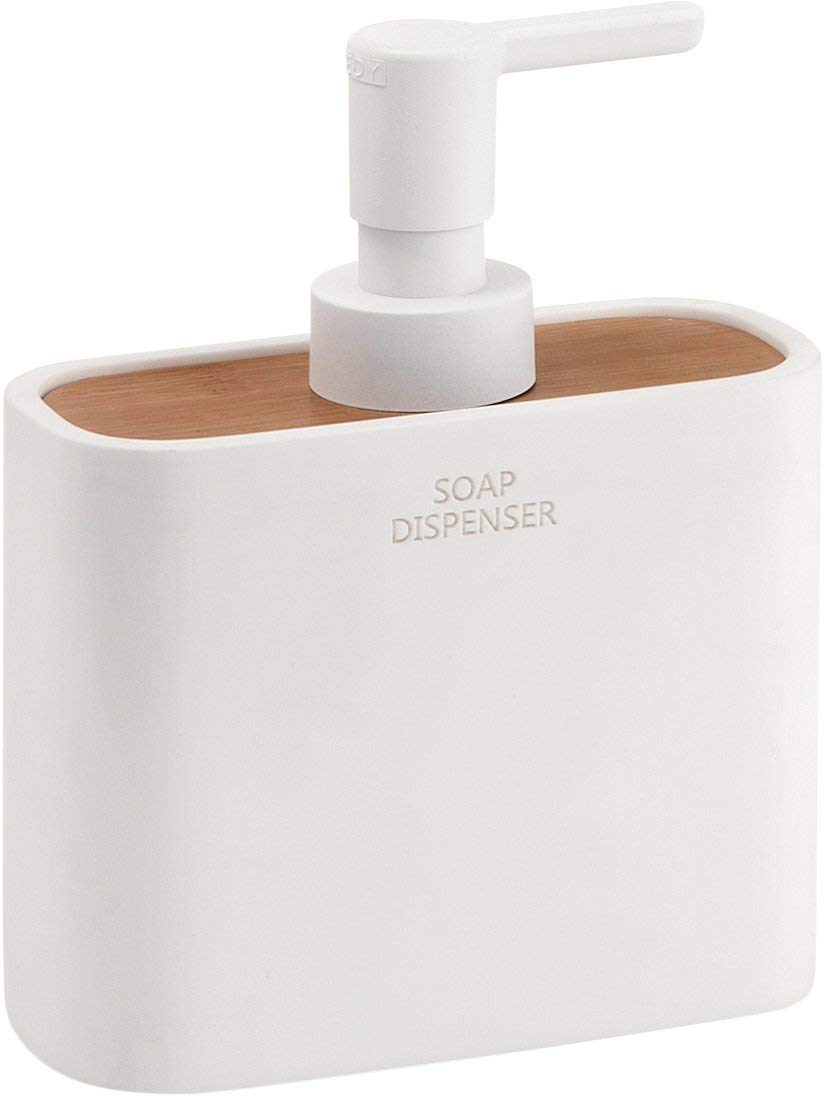 Gedy Ninfea Soap Dispenser, Resin, White, 5.6 x 12.8 x 15.7