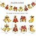 GorgeousRanch Christmas Party Decoration Banner Flag With Foil Swirl Ceiling Hanging Golden Stars (golden)For Fireplace Christmas Tree
