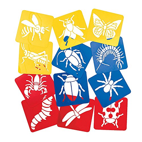 12 ~ big bug stencils ~ plastic ~ approx. 5 inch ~ new