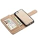 iPhone 7 Case, TabPow 10 Card Slot - [ID Slot] Wallet Folio PU Leather Case Cover With Detachable Magnetic Hard Case For iPhone 7 (4.7 Inch) - Glitter Gold