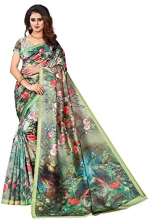 Silk Zone Women's Kalamkari Digital Print Silk Saree With Blouse (KLD0008_Multi-Coloured_Free Size)