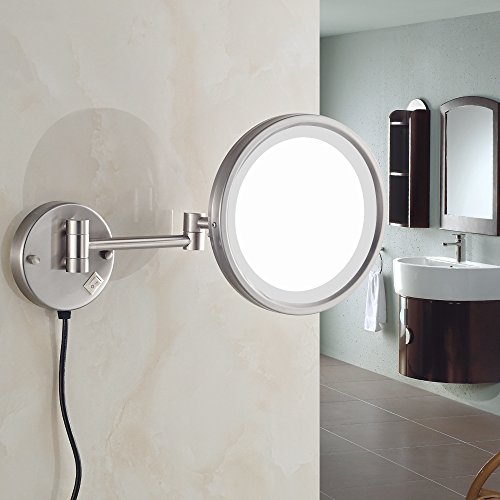 GURUN 8.5Inch Adjustable LED Lighted Wall Mount Makeup Mirror with 7x