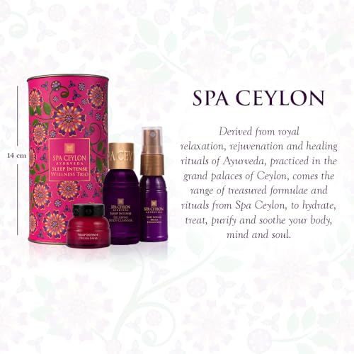 SPA CEYLON Sleep Intense Wellness Trio Set, Ayurvedic Pampering Gift Set with Natural Ingredients, Shower Gel, Body Mist, Balm, gifts