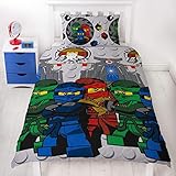LEGO Ninjago Single Duvet Cover | Officially Licensed Reversible Two Sided Still Castle Action Design with Matching Pillowcase