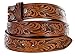 Western Floral Embossed Vintage Soft Genuine Leather Belt Strap 1.5