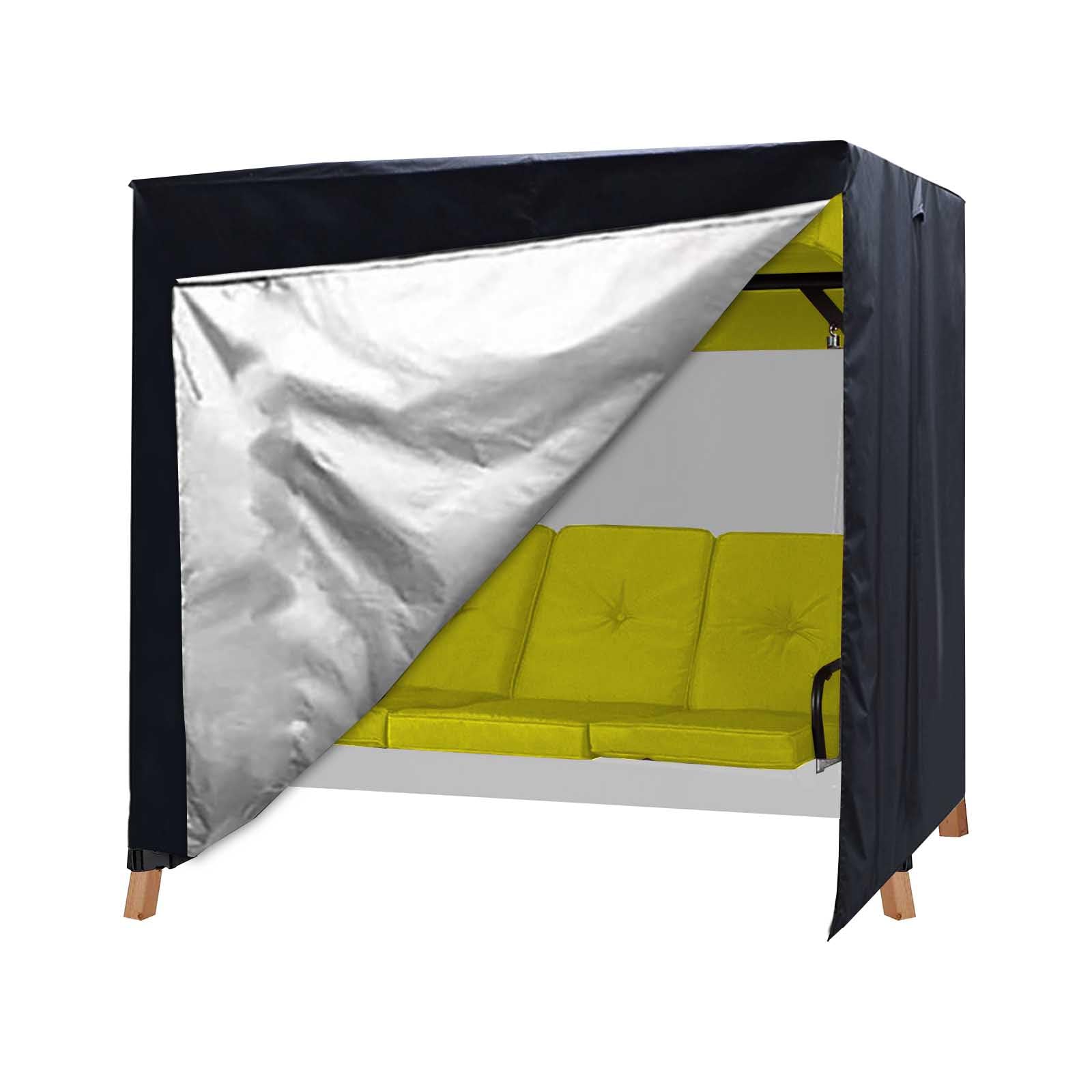 BUJUYUXU Hammock Swing Cover, Waterproof, Protective Cover with Double Zip, 420D Oxford Fabric Tarpaulin - Black (215 x 125 x 170 cm)