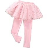 Little Girls Footless Leggings with Tutu Ruffle Twinkle Star Skirt Stretchy Cotton Pantskirt