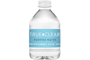 True Clear Purified Drinking Water | BPA-Free Bottles, Mineral Enhanced Hydration, Eco-Air Recyclable Packaging, 8 Fl Oz, 24 Pack
