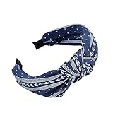 AutumnFall Yoga Sports Headband,Women's Elastic Athletic Hairband,Women's Sweatband, Lightweight Working Out Bandanas Headbands (Navy -2)