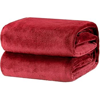 Bedsure Fleece Blanket King Size Red Lightweight Super Soft Cozy Luxury Bed Blanket Microfiber