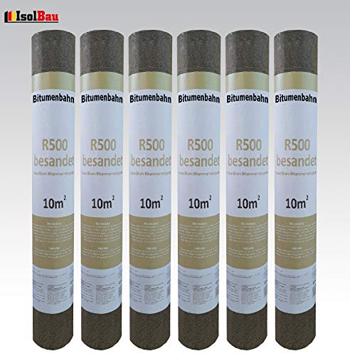 Isolbau Dachpappe R500 besandet - Profi Bitumenbahn zur Dachabdichtung - 60 m² (6 Rollen) – Bild 3