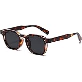 Gleyemor Fashion Square Sunglasses for Men Women Trendy Retro Sunglasses UV400 Protection Shades