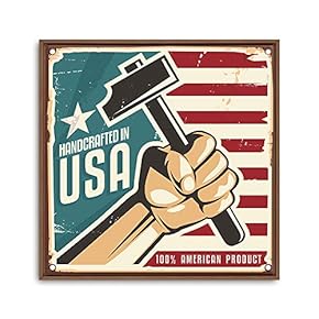 Framed Canvas Wall Art for Living Room, Bedroom Vintage Garage Canvas Prints for Home Decoration Ready to Hanging - 16x16 inches
