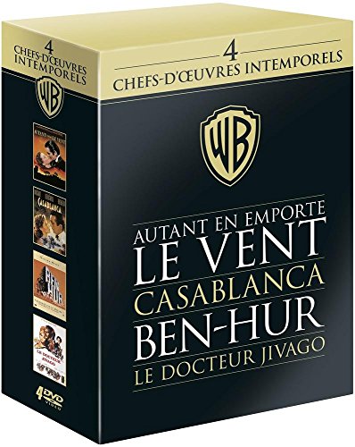 4 chefs-d'oeuvres intemporels : Autant en emporte le vent + Casablanca + Ben-Hur + Docteur Jivago - Pack