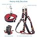 URPOWER Dog Leash Harness Set & Heavy Duty Denim Dog Leash Collar, Adjustable & Durable, Perfect for Daily Training Walking Running, Blue, Red, Medium, Large