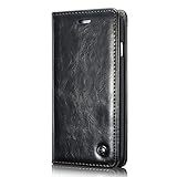 Iphone 6s Plus Case , Luxury Wallet Flip Leather Case for Iphone 6s Plus (Black)