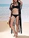 Dimore Womens Swimsuit Cover up Beach Wear Long Bikini Cover up with Tassel Black