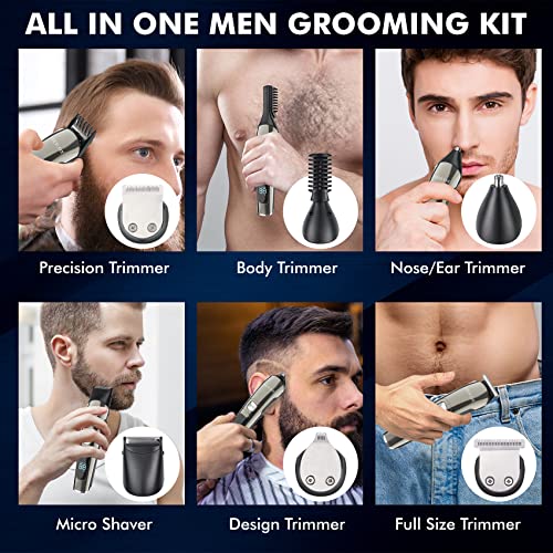 VIKICON Beard Trimmer for Men, Waterproof Beard Trimming Kit w/Case