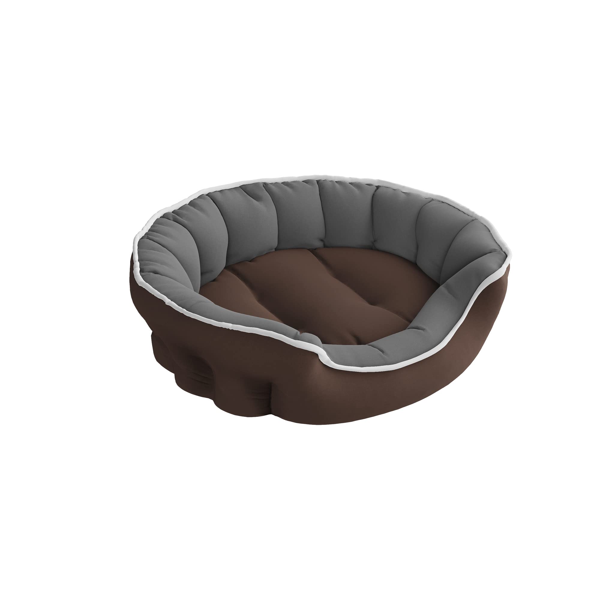 Italian Bed Linen Dogs and Cats quilted Enjoy Bedpet, Brown/Grey, 59X53X18CM