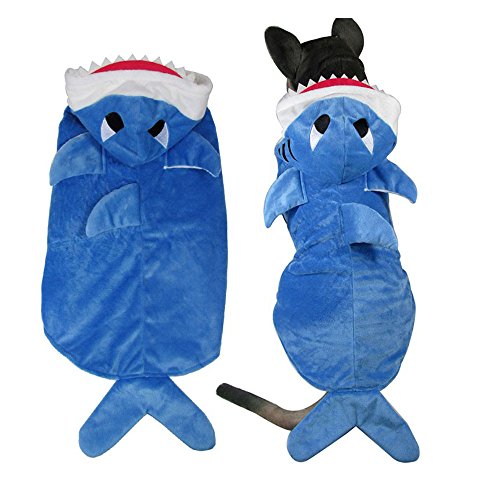 Halloween Pet Cat Dog Shark Costume Hoodie Winter Warm Fleece Big Dog Puppy Jacket Coat Golden Retriever Funny Big Dog Clothes