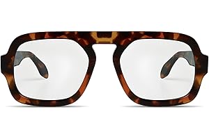 ADE WU Fashion Glasses for Women 70s Vintage Non Prescription Glasses Frames Retro Square Aviator Fake Glasses