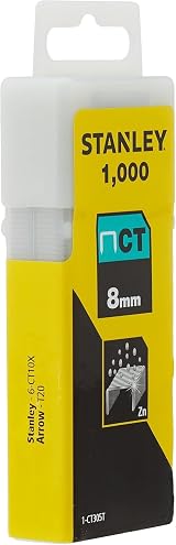 Stanley 1-CT305T 8mm Narrow Crown Staples 1000 Pcs for Cable Tacker view 1