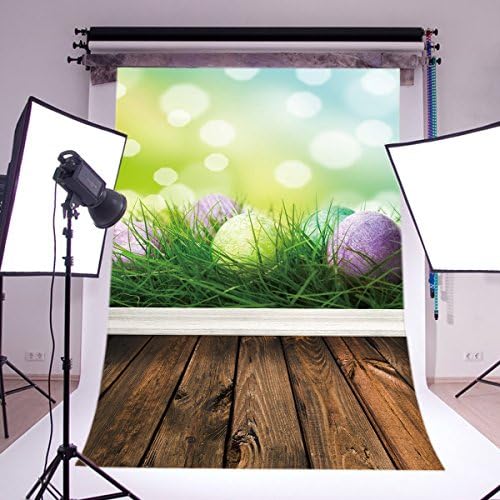 LB 5X7ft Easter Egg with Wood Floor Vinyl Photography Backdrop Customized Photo Background Studio Prop ZZ463