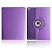 iPad Air Case, Boriyuan Detachable 360 Degree Rotating Stand Flip Folio PU Leather Smart Cover with Auto Sleep/Wake Function + Card Slot + Screen Protector + Stylus for Apple iPad Air 1, Purple