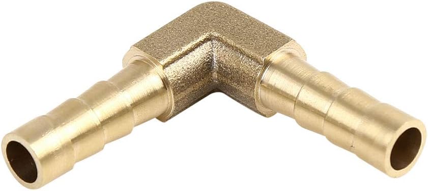 X AUTOHAUX 5mm Hose Barb Elbow 90 Degree Brass Fitting for Air Water Oil 5pcs, Gold Tone - Image 4