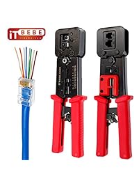 ITBEBE   Crimpadora RJ45 de acero endurecido con cortador de alambre y empuñaduras texturizadas