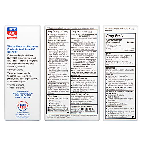 Rite Aid Allergy Relief Fluticasone Propionate Nasal Spray, 50mcg 2