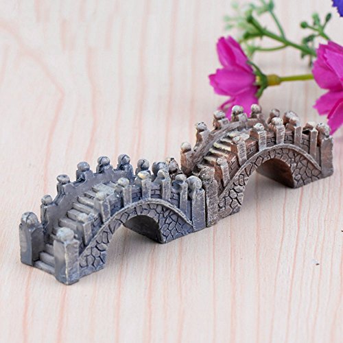 COOLTOP 2pcs Bridge Miniature Fairy Garden Terrarium Doll House Figurine Statue Home Decor Ornament (Style 2)