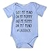 Newborn Baby GOT My Mind ON My Mommy Funny Bodysuits Rompers Outfits Blue(3-6M, Blue)