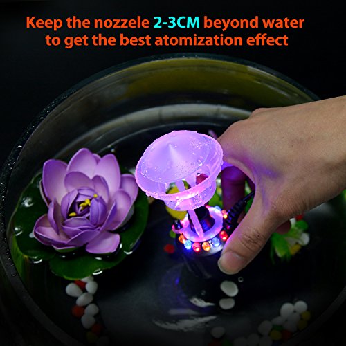 FITNATE Mist Maker, 12 LED Mister Fogger Water Fountain Pond Fog Machine Atomizer Air Humidifier, Mini Size Large Capacity of Mist,with Splash Guard, Perfect for Halloween and Other Holidays