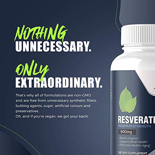 Juvita Resveratrol Supplement 1200mg, Pure Organic Polyphenol from