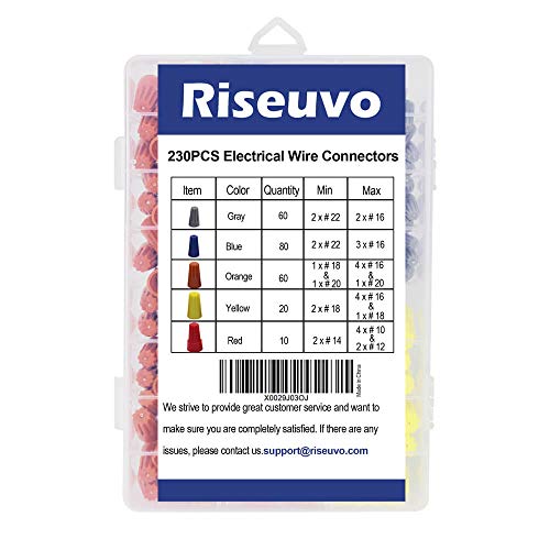 230PCS Wire Nuts Connectors Screw Terminals - Twist Nuts Caps Wire Connectors, with Spring Insert Twist Nuts Caps Connection Assortment Set - Thumbnail 6