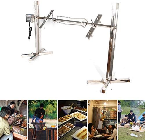 Rotisserie Motor Kit Stainless Steel Electric Grill Rotisserie System Tripod Spit Roaster Rod Charcoal BBQ Outdoors