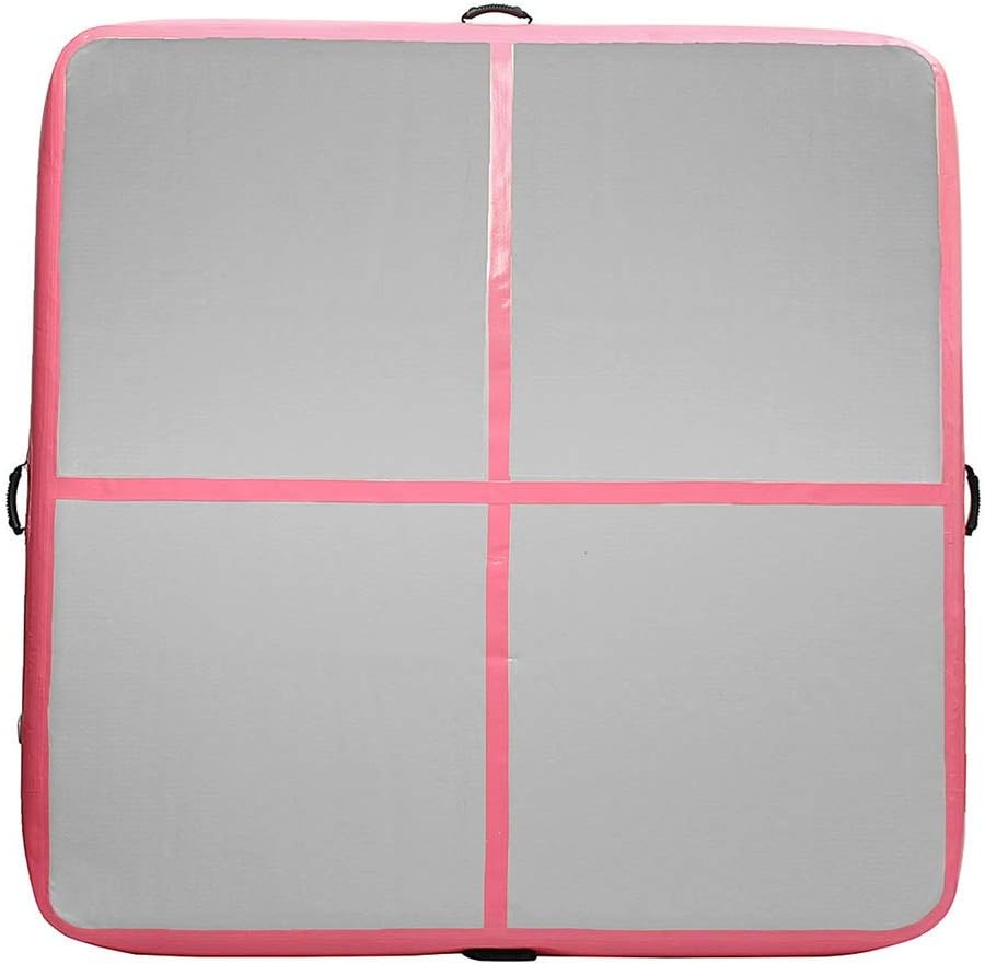 KMCMYBANG Tumbling Mats Inflatable Gymnastics Mat Airtrack Yoga Mattress Floor Tumbling Pad Sport Equipment Blue and Pink Gymnastics Mats (Color : Pink, Size : One Size)