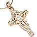 FC JORY Rose Gold Plated Crystal Alloy Cross Pendant Diamante CZ Necklace Large size