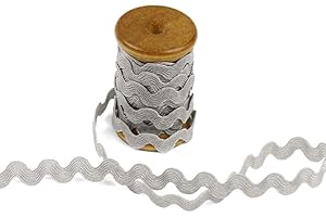 BIAS BESPOKE 3 Yards of Polly 5mm Rigid RIC-Rac Trim on a Wooden Spool, Morning Fog