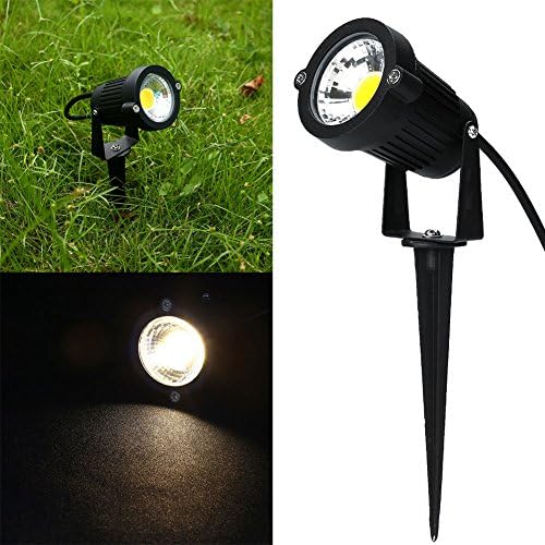 Keito 2pcs 5W LED Landscape Garden Wall Yard Path Pond Flood Spot Light Outdoor IP65 Lamp Warm White AC/DC 12V With Rod