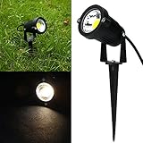 Keito 2pcs 5W LED Landscape Garden Wall Yard Path Pond Flood Spot Light Outdoor IP65 Lamp Warm White AC/DC 12V With Rod