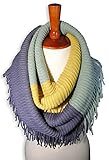 Basico Women Winter Warm Knit Infinity Scarf Tassels Soft Shawl Various Colors (Mint/Gray/Mustard Yellow)