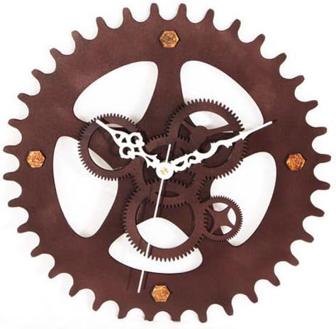 Muktat_ Metallic Retro Wall Clock Gear Clocks Antique Time Home Decor Watch Unique Gift